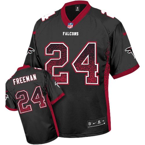 Nike Falcons #24 Devonta Freeman Black Alternate Men's Stitched NFL Elite Drift Fashion Jersey - Click Image to Close